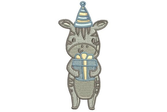 Adorable Party Zebra Embroidery