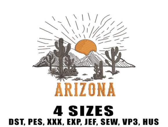 Arizona Country Embroidery Design