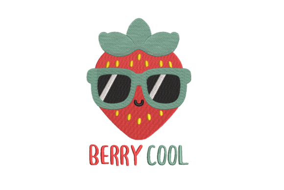 Berry Cool Embroidery Design, Summer