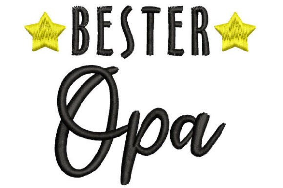 Bester Opa Embroidery Lettering 3 Sizes