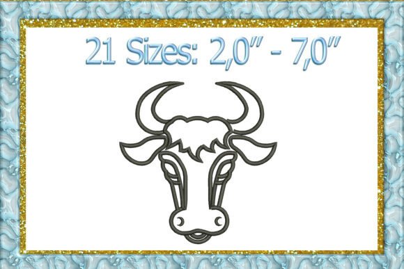 Bull Head Machine Embroidery Design