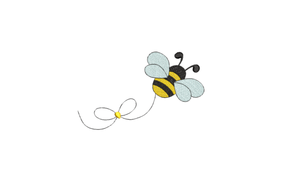 Coquette Bee Embroidery, Bumblebee