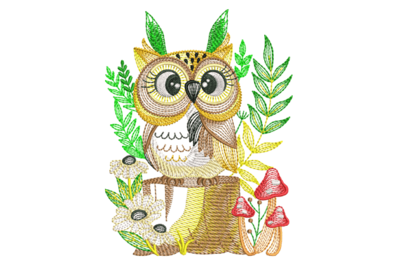 Cute Owl Embroidery Design