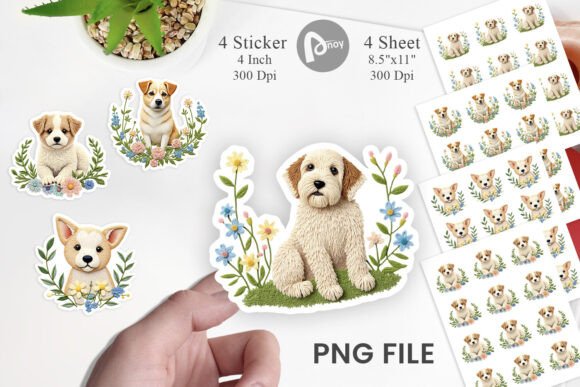 Dog Embroidery Sticker