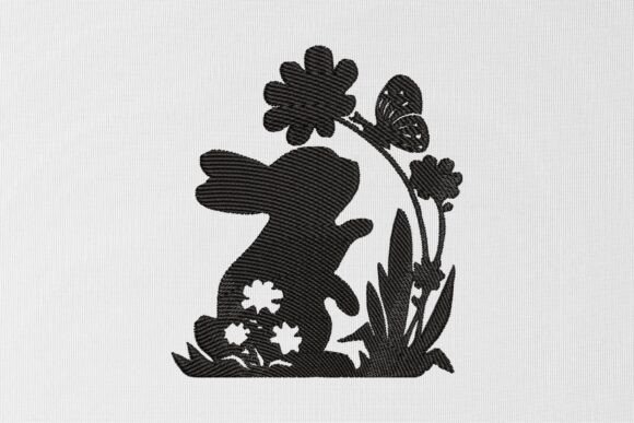 Easter Floral Bunny Embroidery Design