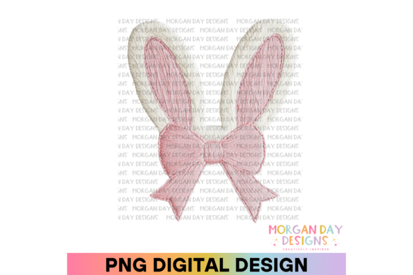 Faux Embroidery Easter Bunny Ears PNG