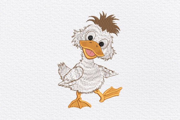 Happy Duck Embroidery Design