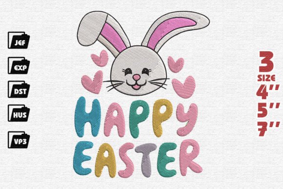 Happy Easter Day Embroidery