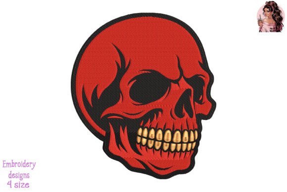 Inferno Skull Embroidery
