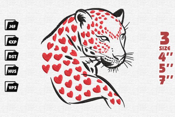Leopard Heart Embroidery
