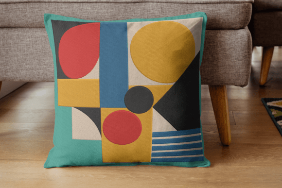 Modern Geometric Abstract Embroidery