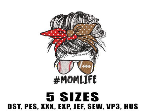 Mom Messy Bun Hair Embroidery Design