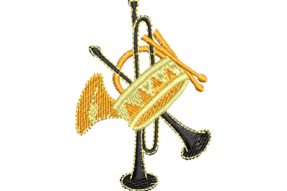 Musical Instruments Embroidery Design
