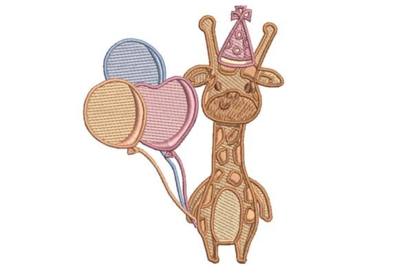 Party Giraffe Embroidery