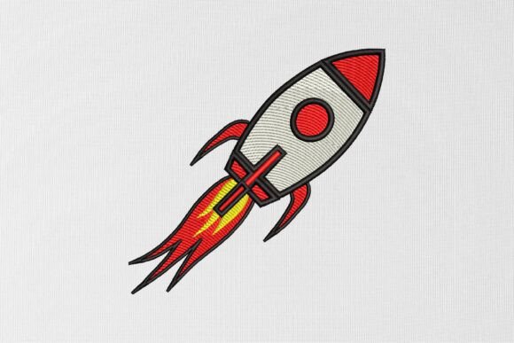 Rocket Embroidery Design