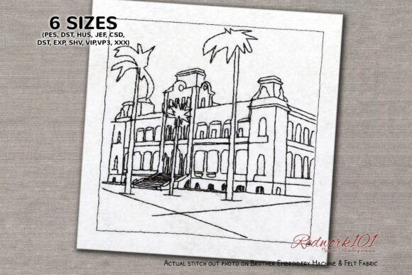Royal Iolani Palace Embroidery Design