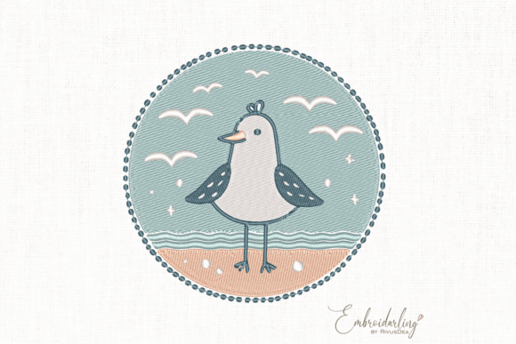 Seagull Patch Machine Embroidery Design