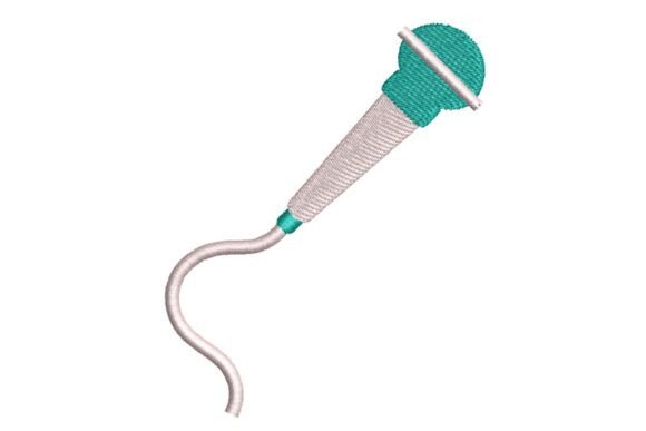 Stylized Microphone Embroidery Design