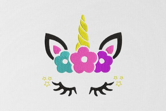 Unicorn Face Embroidery Design
